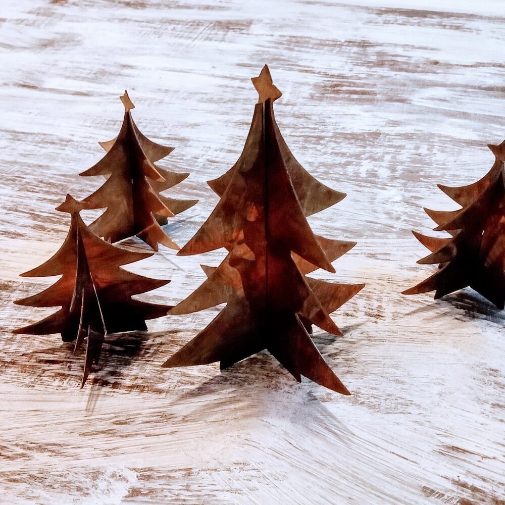 Set of 4 Metal Trees